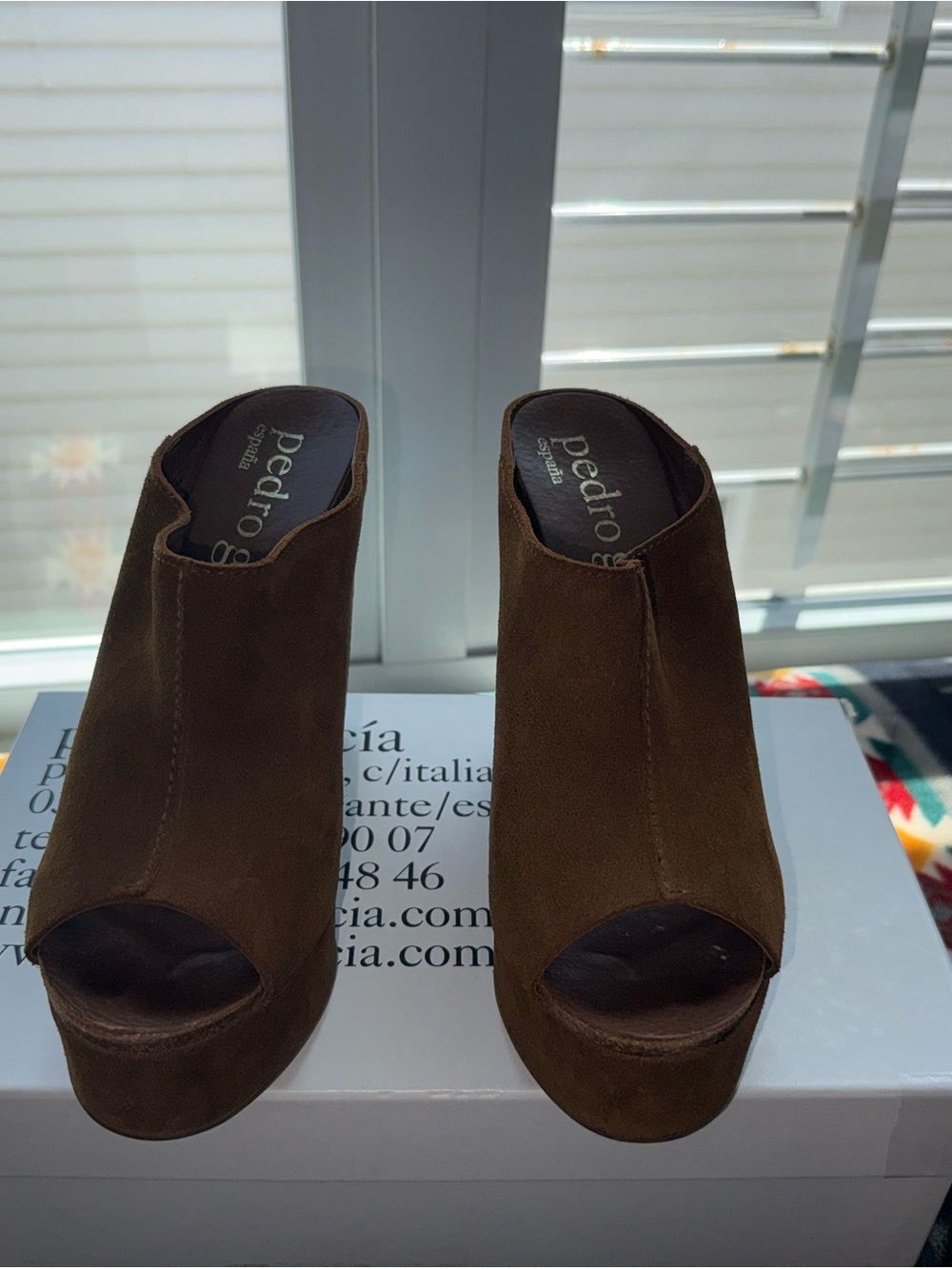 Pedro Garcia Brown Suede Women’s Wedge Heels